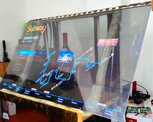 Китай Большой прозрачный экран касания ОЛЭД/тонкий прозрачный видео- стеклянный экран поставщик